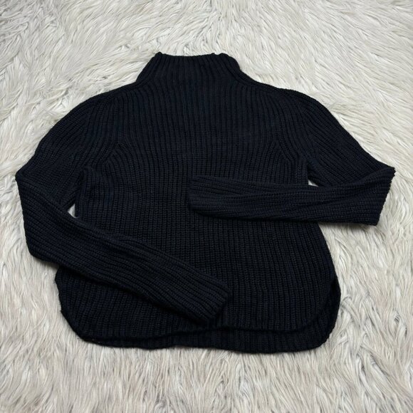 American Apparel Mock Neck Cropped Pullover Fisherman Sweater - Picture 6 of 6